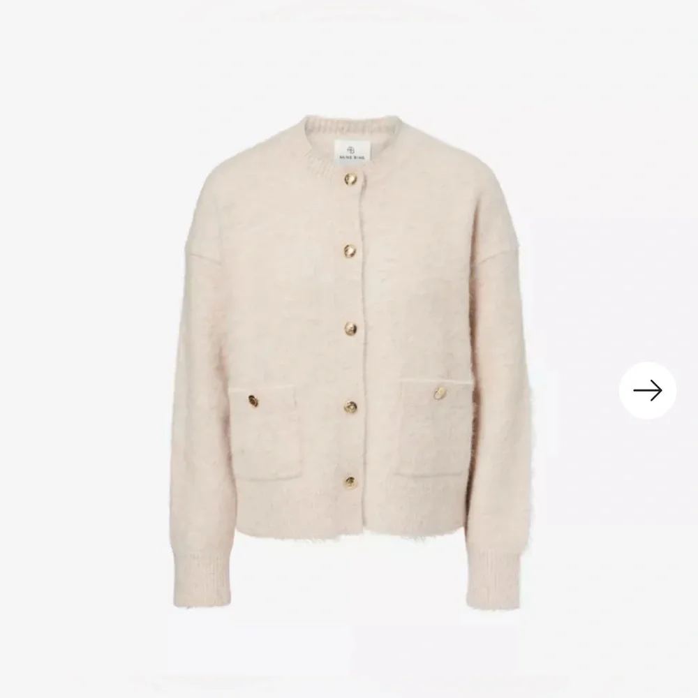 NWT Anine Bing Bobbie Cardigan in Light Oat Size Small Neutral Alpaca Sweater - Picture 8 of 10